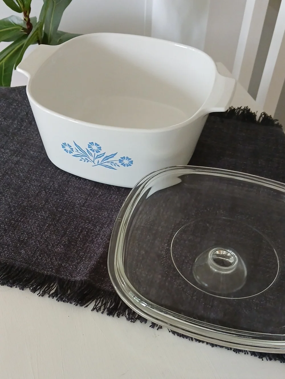 Vintage CorningWare BLUE CORNFLOWER 3 Qt Casserole A-3-B + Lid PYREX A-9-C